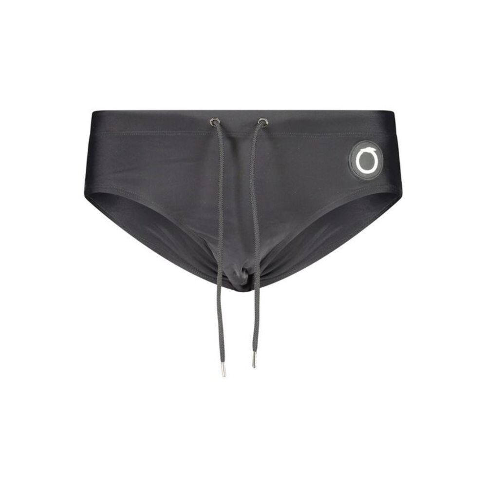 Trussardi Swim Brief Logo Detail Men Black Swimwear